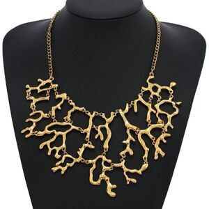 Boho gold geo necklace #1221